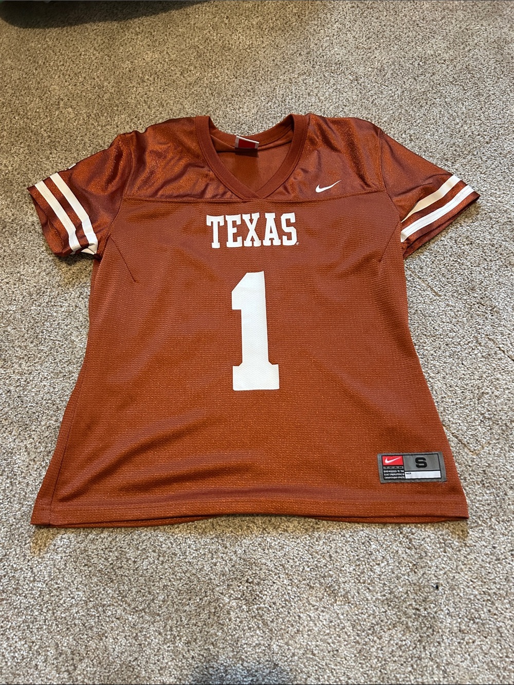 Nike Texas Football Jersey in Burnt Orange with White Accents